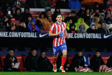 Julian Alvarez LaLiga EA SPORTS maçı sırasında Estadio Civitas Metropolitano 'daki Atletico de Madrid ve Athletic Club takımları arasında görüldü (Maciej Rogowski)