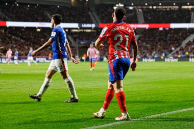 Javi Galan, Atletico de Madrid ve Estadio Civitas Metropolitano takımları arasında oynanan LaLiga EA SPORTS maçı sırasında görüldü (Maciej Rogowski)