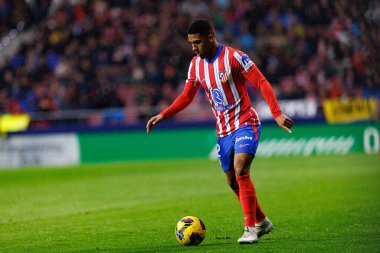 Samuel Lino, LaLiga EA SPORTS maçı sırasında Estadio Civitas Metropolitano 'daki Atletico de Madrid ve Athletic Club takımları arasında görüldü (Maciej Rogowski)