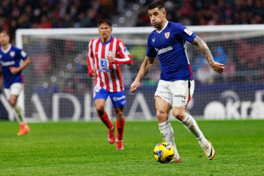 Yuri Berchiche LaLiga EA SPORTS maçı sırasında Estadio Civitas Metropolitano 'daki Atletico de Madrid ve Athletic Club takımları arasında görüldü (Maciej Rogowski)