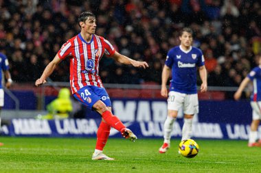 Robin Le Normand, Atletico de Madrid ve Estadio Civitas Metropolitano takımları arasında oynanan maç sırasında görüldü (Maciej Rogowski)
