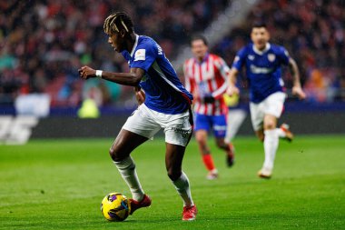 Nicolas Williams LaLiga EA SPORTS maçı sırasında Estadio Civitas Metropolitano 'daki Atletico de Madrid ve Athletic Club takımları arasında görüldü (Maciej Rogowski)