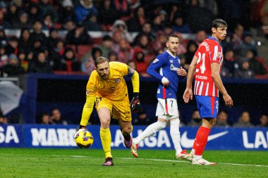 Jan Oblak, Atletico de Madrid ve Estadio Civitas Metropolitano (Maciej Rogowski) takımları arasında oynanan LaLiga EA SPORTS maçı sırasında görüldü.)