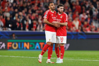 Vangelis Pavlidis ve Orkun Kokcu, SL Benfica ve FC Barcelona (Maciej Rogowski) takımları arasında oynanan UEFA Şampiyonlar Ligi 16.