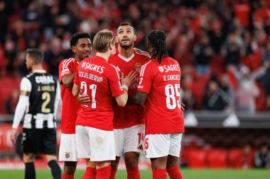 Benfica 'nın oyuncuları, Liga Portekiz maçında SL Benfica ve CD Nacional (Maciej Rogowski)