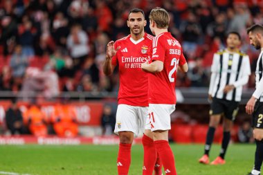 Vangelis Pavlidis ve Andreas Schjelderup, Liga Portekiz maçında SL Benfica ve CD Nacional (Maciej Rogowski)