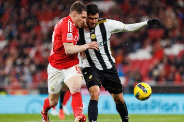 Andrea Belotti ve Ze Vitor Liga Portekiz maçı sırasında SL Benfica ve CD Nacional (Maciej Rogowski)