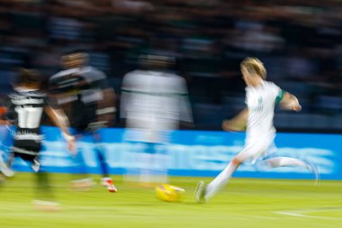 Morten Hjulmand, Liga Portekiz maçı sırasında Estadio Belediyesi Rio Maior 'daki Casa Pia ve Sporting CP takımları arasında görüldü (Maciej Rogowski)