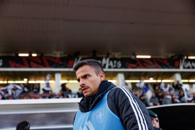 Andre Geraldes, Liga Portekiz maçı sırasında Estadio Belediyesi Rio Maior 'daki Casa Pia ve Sporting CP takımları arasında görüldü (Maciej Rogowski)