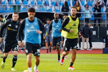 Duplexe Tchamba, Liga Portekiz maçı sırasında Estadio Belediyesi Rio Maior 'daki Casa Pia ve Sporting CP takımları arasında görüldü (Maciej Rogowski)