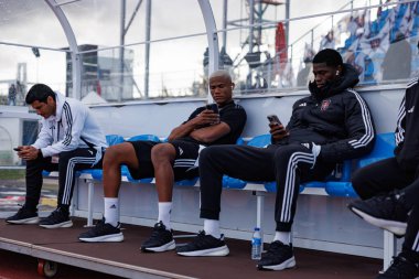 Kaly ve Isaac Monteiro, Liga Portekiz maçı sırasında Estadio Belediyesi Rio Maior 'daki Casa Pia ve Sporting CP takımları arasında görüldü (Maciej Rogowski)