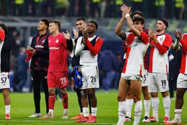 Feyenoord 'un oyuncuları UEFA Şampiyonlar Ligi maçında Naziler Arası Milano ve Feyenoord FC (Maciej Rogowski)