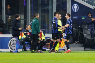 Alessandro Bastoni ve Carlos Augusto UEFA Şampiyonlar Ligi maçında Internazionale Milano ve Feyenoord FC (Maciej Rogowski)