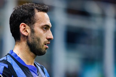 Hakan Calhanoğlu UEFA Şampiyonlar Ligi maçında Milano ve Feyenoord FC (Maciej Rogowski) takımları arasında görüldü.)