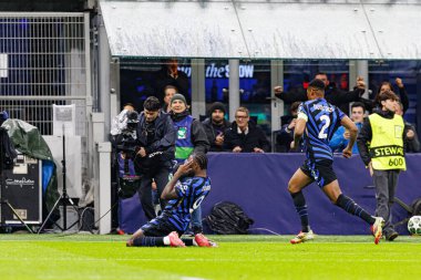 Marcus Thuram ve Denzel Dumfries, UEFA Şampiyonlar Ligi maçında Milano ve Feyenoord FC (Maciej Rogowski)