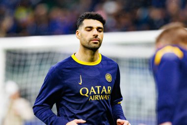 Mehdi Taremi UEFA Şampiyonlar Ligi maçında Internazionale Milano ve Feyenoord FC (Maciej Rogowski) takımları arasında görüldü.)