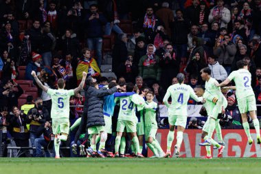 Atletico de Madrid ve FC Barcelona (Maciej Rogowski) takımları arasında oynanan LaLiga EA SPORTS maçında FC Barcelona 'nın oyuncuları Ferran Torres' ten gol üstüne gol atarken görüldü.)