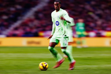 Atletico de Madrid ve FC Barcelona (Maciej Rogowski) takımları arasında oynanan LaLiga EA SPORTS maçı sırasında Alejandro Balde görüldü.)