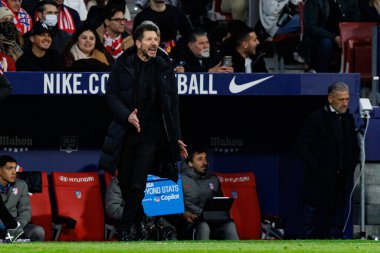 Diego Simeone, Atletico de Madrid ve FC Barcelona (Maciej Rogowski) takımları arasındaki maç sırasında görüldü.)
