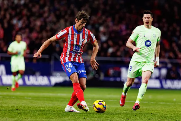 Robin Le Normand, Atletico de Madrid ve FC Barcelona (Maciej Rogowski) takımları arasındaki maç sırasında görüldü.)