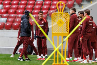 Polonya Millî Futbol Takımı 'nın 2025 Mart' ındaki maçlardan önceki ikinci antrenmanı sırasında Polonya 'nın oyuncuları görüldü (Maciej Rogowski)