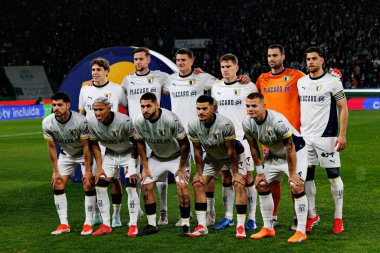 Estadio Jose Alvalade 'de (Maciej Rogowski) Sporting CP ve FC Famalicao takımları arasında oynanan Liga Portekiz maçı sırasında Famalicao takımı görüldü.)