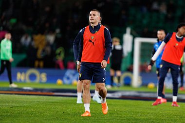 Liga Portekiz maçı sırasında Estadio Jose Alvalade 'de (Maciej Rogowski) Sporting CP ve FC Famalicao takımları arasında Vaclav Sejk görüldü.)