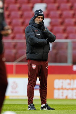 Michal Probierz, 2025 Mart 'ındaki maçlardan önce Polonya Milli Futbol Takımı' nın üçüncü antrenmanı sırasında görüldü (Maciej Rogowski)