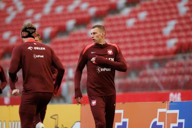 Jakub Piotrowski, 2025 Mart 'ındaki maçlardan önce Polonya Milli Futbol Takımı' nın üçüncü antrenmanı sırasında görüldü (Maciej Rogowski)