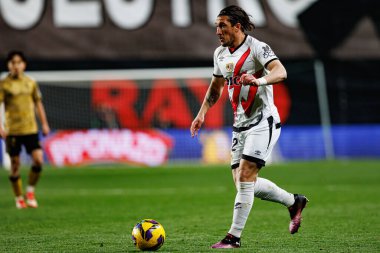 Alfonso Espino, Estadio de Vallecas 'ta Rayo Vallecano ve Real Sociedad de Futbol takımları arasında oynanan LaLiga EA SPORTS maçı sırasında görüldü (Maciej Rogowski)