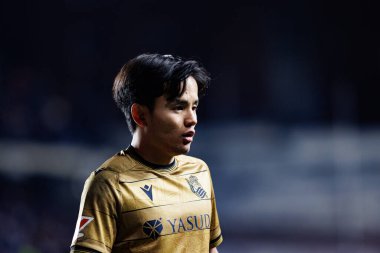 Takefusa Kubo, Rayo Vallecano ve Real Sociedad de Futbol takımları arasında Estadio de Vallecas 'ta (Maciej Rogowski)