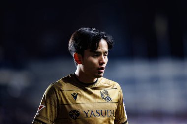 Takefusa Kubo, Rayo Vallecano ve Real Sociedad de Futbol takımları arasında Estadio de Vallecas 'ta (Maciej Rogowski)