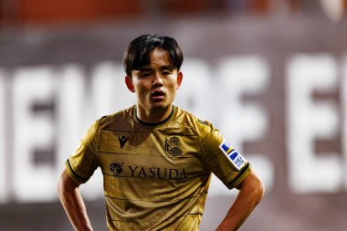 Takefusa Kubo, Rayo Vallecano ve Real Sociedad de Futbol takımları arasında Estadio de Vallecas 'ta (Maciej Rogowski)