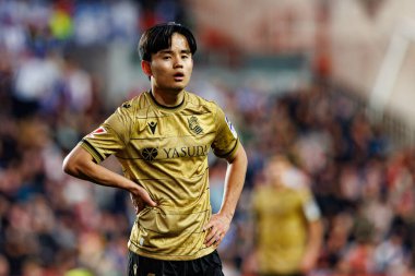 Takefusa Kubo, Rayo Vallecano ve Real Sociedad de Futbol takımları arasında Estadio de Vallecas 'ta (Maciej Rogowski)
