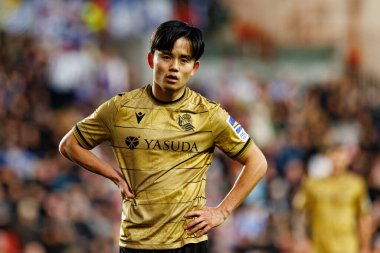 Takefusa Kubo, Rayo Vallecano ve Real Sociedad de Futbol takımları arasında Estadio de Vallecas 'ta (Maciej Rogowski)