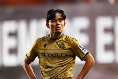 Takefusa Kubo, Rayo Vallecano ve Real Sociedad de Futbol takımları arasında Estadio de Vallecas 'ta (Maciej Rogowski)