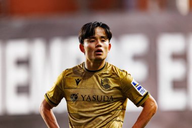Takefusa Kubo, Rayo Vallecano ve Real Sociedad de Futbol takımları arasında Estadio de Vallecas 'ta (Maciej Rogowski)