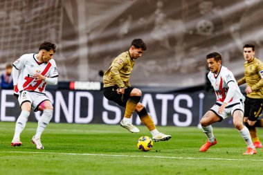 Andrei Ratiu, Martin Zubimendi ve Oscar Trejo, Estadio de Vallecas 'ta Rayo Vallecano ve Real Sociedad de Futbol (Maciej Rogowski)