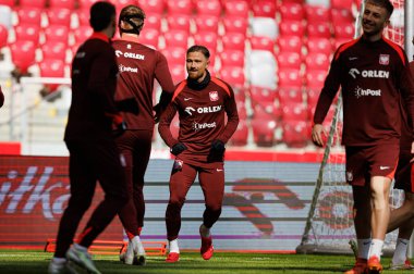 Matty Cash, 2026 Dünya Kupası 'nda Litvanya ile oynanan karşılaşmadan önce Polonya Milli Futbol Takımı Resmi Eğitimi sırasında görüldü (Maciej Rogowski)