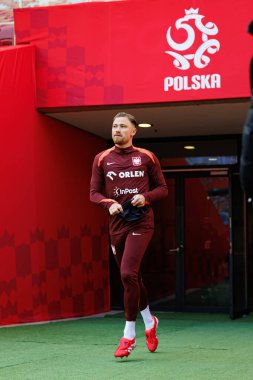 Matty Cash, 2026 Dünya Kupası 'nda Litvanya ile oynanan karşılaşmadan önce Polonya Milli Futbol Takımı Resmi Eğitimi sırasında görüldü (Maciej Rogowski)