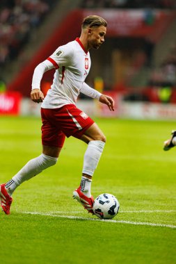 Matty Cash, 2026 Dünya Kupası 'nda Polonya ve Litvanya milli takımları arasında PGE Narodowy (Maciej Rogowski)