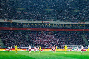 Polonya taraftarları 2026 Dünya Kupası 'nda Polonya ve Litvanya milli takımları arasında PGE Narodowy (Maciej Rogowski)