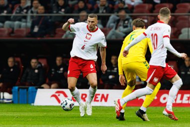 Jakub Piotrowski, 2026 Dünya Kupası 'nda Polonya ve Litvanya milli takımları arasında PGE Narodowy (Maciej Rogowski)