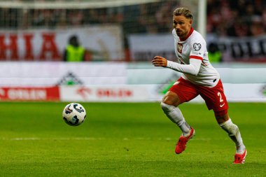 Matty Cash, 2026 Dünya Kupası 'nda Polonya ve Litvanya milli takımları arasında PGE Narodowy (Maciej Rogowski)