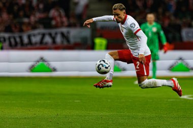 Matty Cash, 2026 Dünya Kupası 'nda Polonya ve Litvanya milli takımları arasında PGE Narodowy (Maciej Rogowski)