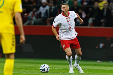 Jakub Piotrowski, 2026 Dünya Kupası 'nda Polonya ve Litvanya milli takımları arasında PGE Narodowy (Maciej Rogowski)