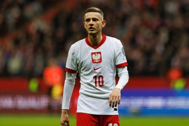 Sebastian Szymanski, 2026 Dünya Kupası 'nda Polonya ve Litvanya milli takımları arasında PGE Narodowy (Maciej Rogowski)