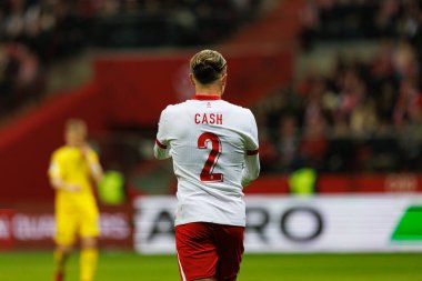 Matty Cash, 2026 Dünya Kupası 'nda Polonya ve Litvanya milli takımları arasında PGE Narodowy (Maciej Rogowski)