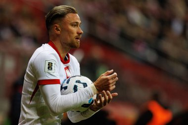 Matty Cash, 2026 Dünya Kupası 'nda Polonya ve Litvanya milli takımları arasında PGE Narodowy (Maciej Rogowski)