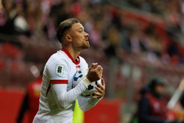 Matty Cash, 2026 Dünya Kupası 'nda Polonya ve Litvanya milli takımları arasında PGE Narodowy (Maciej Rogowski)